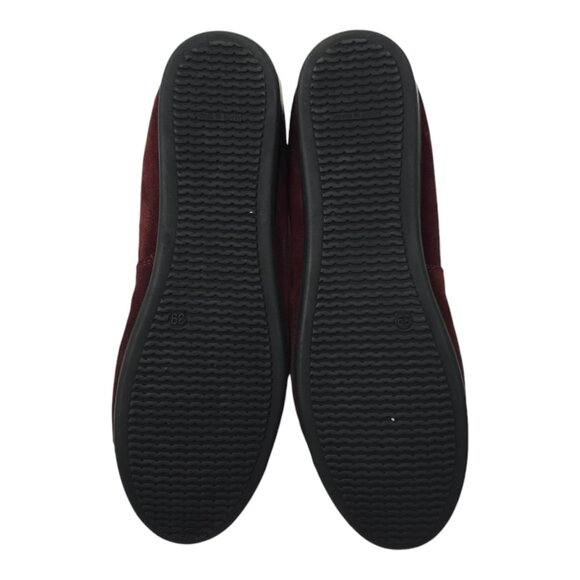 Marroqui Sanchez Ballet Flat Womens 8.5 Burgundy Suede Patent Leather Cap Toe - Picture 8 of 12